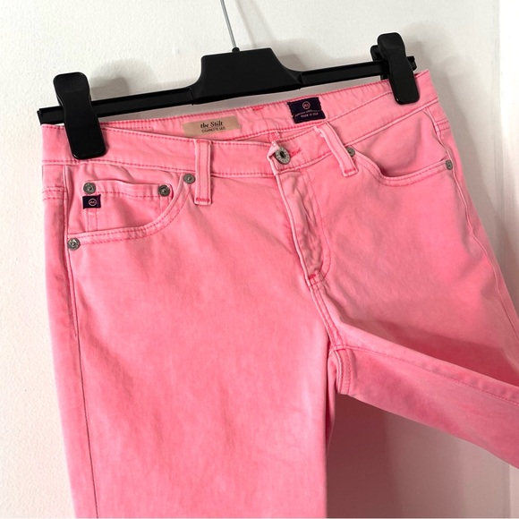 Ag Adriano Goldschmied The Stilt Cigarette Leg Pink Pants - Picture 3 of 9